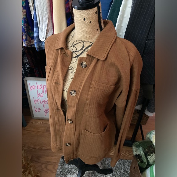 Maurices camel shirt jacket, size large - Picture 1 of 6